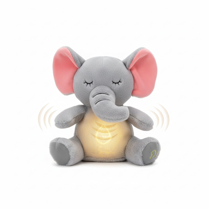 4 Modes Baby Breathing Soothing Elephant Plush Doll Toy Sleeping Companion Music and Light Doll Sensory Stuffed Toy Kids Gift